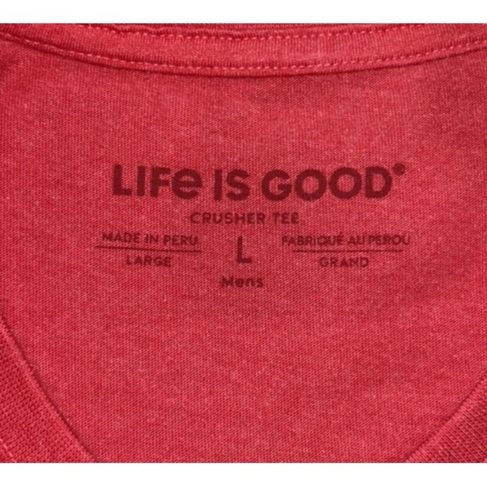 NEW Life is Good Wrong Pitcher Crusher T Men Large Red‎ Long Sleeve Graphic Beer - Picture 3 of 11